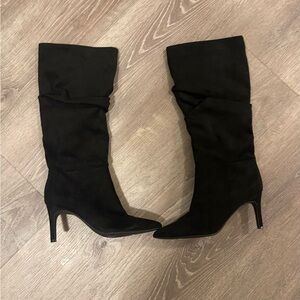 Nine w suede Elegant Black Women's Knee-High Boots 71/2 new
